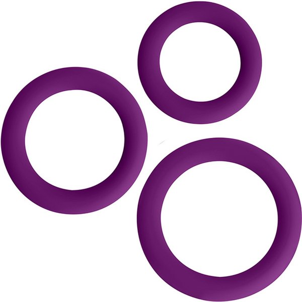 Love Ring Trio Silicone Cock Rings - Purple