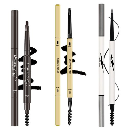 3 Different Eyebrow Pencils,Creates Natural Looking Brows Easily And Lastes All Day,3-in-1:Eyebrow Pencil *3;Black #-0803096