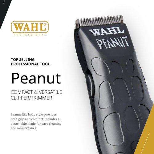 Wahl Professional - Peanut - Professional Beard Trimmer and Hair Clipper Kit - Adjustable Hair Cutting Tool with 4 Guide Combs - Black