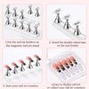 Etercycle Nail Stand Acrylic Nail Art Display Stand Practice Nail Holder for Painting Nails Magnetic Practice Stands with Double-sided Tape For Home DIY Salon Supplies (Silver)