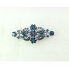 Faship Navy Blue Rhinestone Crystal Floral Double Hearts Hair Barrette Clip