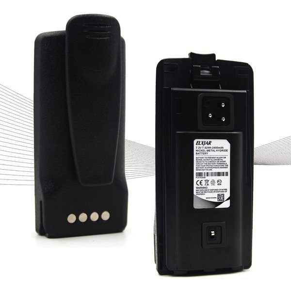 elxjar (2-Pack) 7.2V 2200mAh Ni-MH Replacement Two-Way Radio Battery for Motorola Radios CP110 CP1180 RDU2020 RDU4160 RDU4160 RDV2080D RDV5100 RLN6305B RLN6308B RLN6351B RDV2020 RDV5100+ Belt Clip