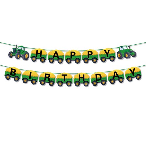 Green Tractor Birthday Banner Tractor Happy Birthday Banner Sign Tractor Party Supplies Tractor Banner Farm Tractor Party Decorations Tractor Party Banner for Farm Tractor Birthday Party Decorations