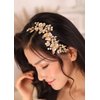 Kercisbeauty Dainty Gold Hair Comb for Women and Girls Rhinestones Headpiece for Her Pearl and Crystal Hair Piece Boho Bridal Hair Piece Side Combs for Bridesmaids