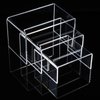 Chuangdi 2 Sets Acrylic Display Risers, Jewelry Display Riser Shelf Showcase Fixtures (Clear, Medium Set)