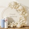 DECOCKRAT 130PCS SandWhite Balloons, Latex Balloon Different Sizes 18/12/10/5 Inch, Helium Balloons with Ribbon, Party Balloon Set for Birthday Wedding Graduation Anniversary Baby Shower Decoration