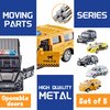 KIDAMI Die Cast Metal Little Toy Cars Set of 5, Openable Doors Pull Back Car Gift Pack for Kids (Police car)