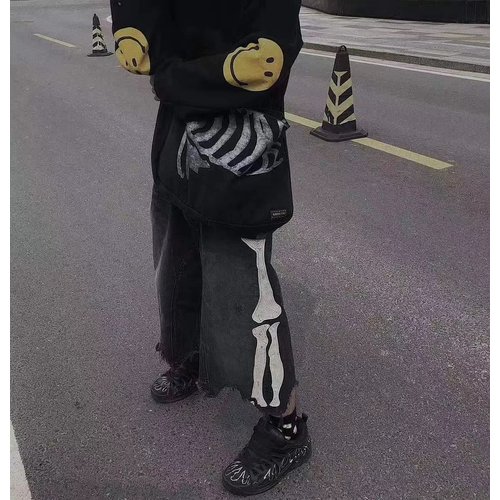 Goth Purse Aesthetic Messenger Bag Gothic Purse Grunge Bag Fairy Grunge Clothes Y2k Fashion Skull Purse (Grey)