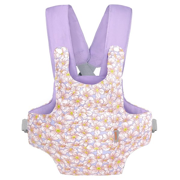GAGAKU Baby Doll Carrier for Toddler Toy Baby Carrier for Dolls Accessories Doll Carrier for Little Girls – Purple (with Pink Flowers)