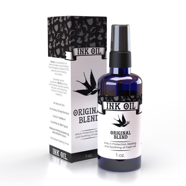 Ink Oil Tattoo Aftercare Oil | 1 oz | For New & Older Tattoos | Safe While Healing | Skincare Supplies