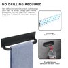ICEICE Stainless Steel Adhesive Towel Holder - Peel and Stick, No Drill Waterproof Hand Towel Rack for Bathroom, Kitchen - Self-Adhesive Command Strip, Durable and Easy to Install, 9 Inch Black