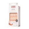 KISS Salon Acrylic Natural Nails, “Euphoria”, Medium Length, Ultra-Smooth Finish, DIY At-Home Manicure Kit with Pink Gel Nail Glue, Mini File, Manicure Stick, and 28 Nails in 14 sizes