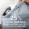 Glad ForceFlex MaxStrength with Clorox Tall Kitchen Drawstring Trash Bags, 13 Gallon Grey Trash Bags, Eucalyptus and Peppermint Scent, 34 Count