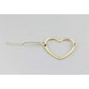 Gold heart barrette outline shape metal hair clip barrette gold shiny clip