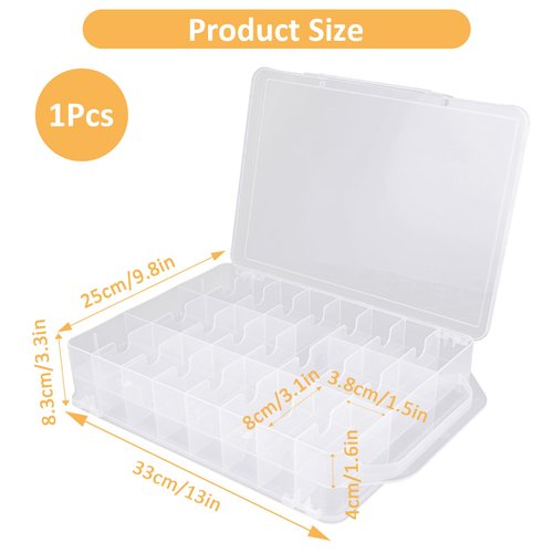 MUXHEL 1 Pcs 46 Grids Toy Car Storage Case, Double-Sided Toy Storage Container, Clear Plastic Storage Case for Small Dolls, Tiny Toys, Small Crafts