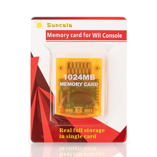 Suncala Memory Card Compatible with Gamecube and Wii Console, 1024MB Memory Card for Nintendo Gamecube