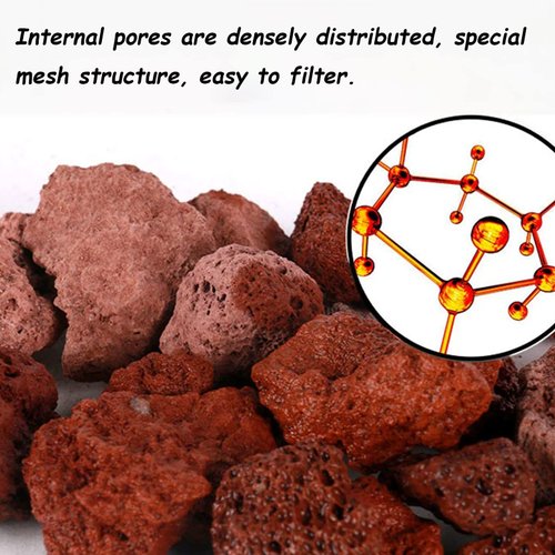 Tfwadmx 10 Pack Aquarium Red Lava Rock Fish Tank Volcanic Pumice Stones for Fish Shrimp Betta(1.18''-1.96'')