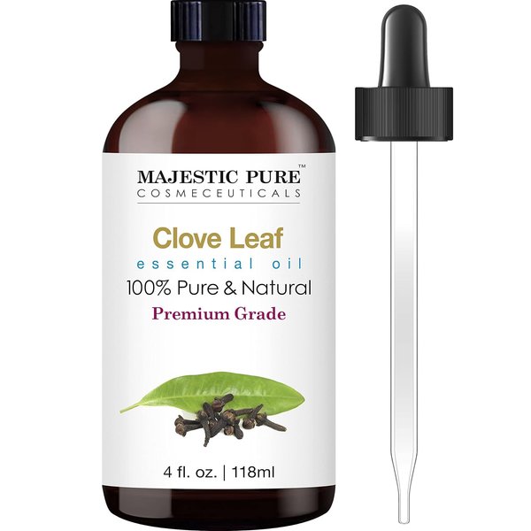 MAJESTIC PURE Clove Essential Oil | 100% Pure and Natural Clove Oil | Premium Grade Essential Oils for Hair Care, Home Diffusers, Skin, Aromatherapy, Massage and Humidifiers | 4 Fl Oz