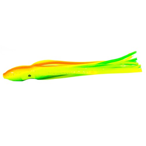 Boone Big Game Trolling Skirt (Pack of 5), Chartreuse Orange/Green, 6-Inch