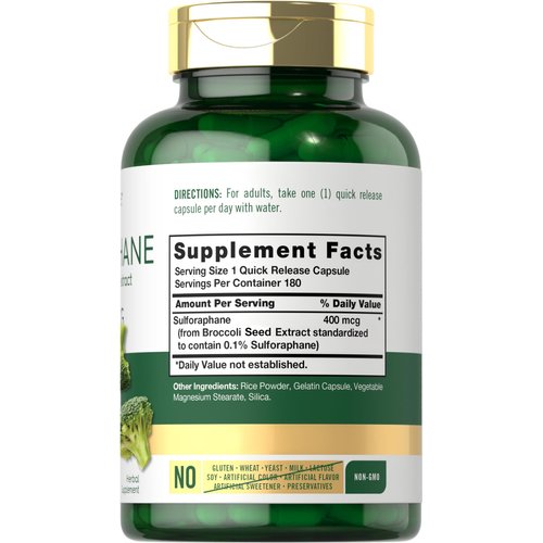 Carlyle Sulforaphane | from Broccoli Seed Extract | 180 Capsules | Traditional Herbal Supplement | Non-GMO and Gluten Free Formula