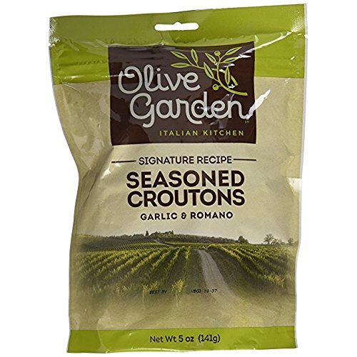 Olive Garden, Seasoned Croutons, Garlic and Romano, 5 Ounce Bag (Pack of 3)