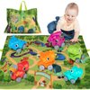 ALASOU 6 PCS Dinosaur Truck Car Toys with Playmat/Storage Bag|Baby Toys for 1 2 3 Year Old Boy|1 2 Year Old Boy Birthday Gift for Infant Toddlers|First Birthday Gifts for Toddler Toys Age 1-2