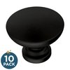 Franklin Brass Fulton (10-Pack) Cabinet Knobs Matte Black Drawer Knobs Kitchen Cabinet Knobs for Dresser Drawers Pulls and Knobs 1-3/16" Closet Door Knobs P29523Z-FB-B
