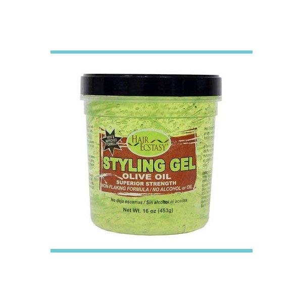 Hair Ecstasy Styling Gel 16oz Olive Oil Super Strength