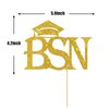 Gold Glitter BSN Cake Topper - Nurse/RN Graduation Party Decoration - Nurse Graduation Cake Decorations - Nursing Grad Party Decorations