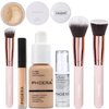 Hilareco PHOERA Foundation,PHOERA 9D Mascara,PHOERA Makeup Foundation Full Coverage,PHOERA Primer, PHOERA Powder, PHOERA Concealer, Kabuki Brushes Makeup Foundation Brush Powder Brush Concealer Brush