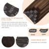 Goulus Clip in Hair Extensions Real Human Hair 120g 8pcs Silky Straight Hair Extensions Clip in Human Hair Chocolate Brown Mixed Caramel Blonde Double Weft Thick Hair Extensions Clip Ins(4/27/4,20）