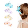 GAFATORY 4PCS Flower Hair Clips Cute Flower Claw Clips for Women Non-Slip Hawaiian Flower Hair Clips for Thick Hair Hibiscus Hair Clip Plumeria Hair Clip Strong Hold Beach Essentials Hair Accessories