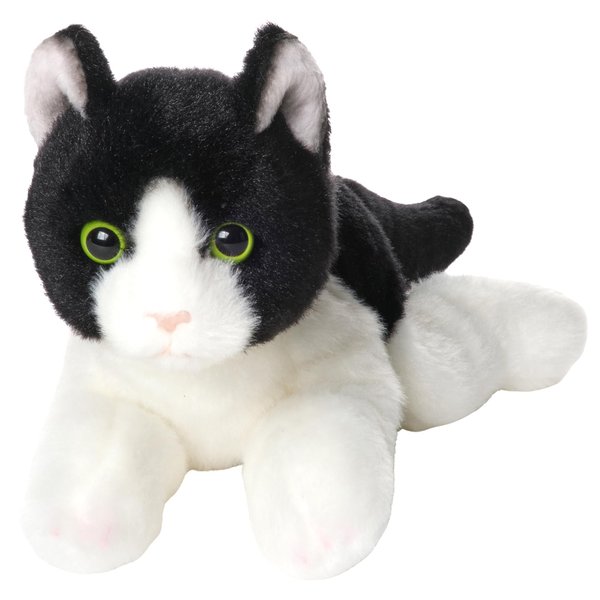 Bearington Collection Lil’ Domino Plush Cat Stuffed Animal, 8 Inch