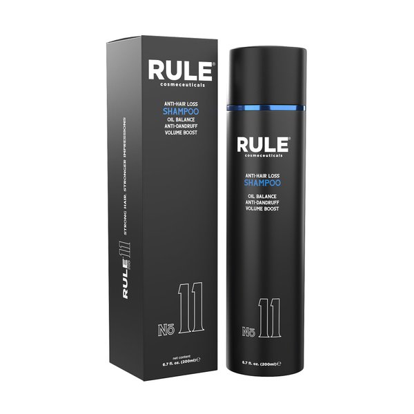 RULE Anti Hair Loss Shampoo & Anti Dandruff Shampoo for Men and Women - Herbal DHT Blocking Shampoo & Dry Scalp Treatment for Thinning Hair, Hair Regrowth, Itchy Scalp and Hair Thickening, 6.7 fl oz