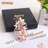 Sppry Wedding Hair Clips Set of 3 PCS - Floral Rhinestone Pearl Hair Accessories for Bridal Women (Rose Gold)