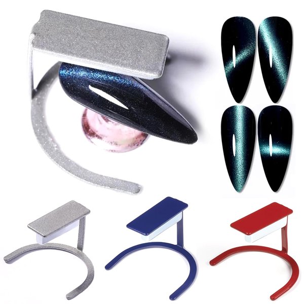 JCAKES 6pcs Cat Eye Nail Magnet with Bracket Cat Eye Magnet for Nails Magnetic Gel Polish Multi-Function Strong Nail Polish Magnet Stick Manicure Design Tool for Home DIY, Salon, Studio