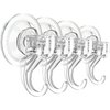 Yixty Wall Hooks 22lb(Max) Transparent Reusable Seamless Hooks,Waterproof and Oilproof,Bathroom Kitchen Heavy Duty Self Adhesive Hooks (SUTION Hook, 4PCS)