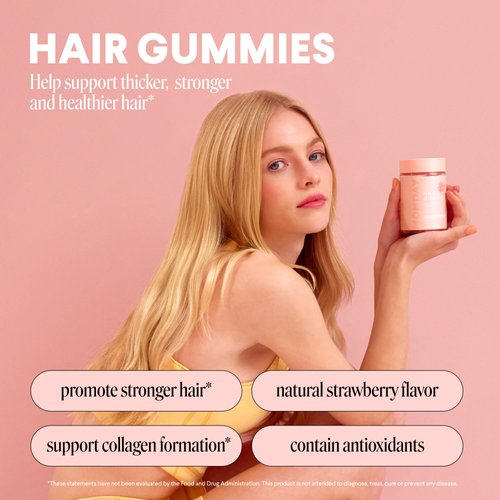 MONDAY HAIRCARE Hair Gummies with 2500 mcg Biotin, Vitamin C & Vitiman E for Thicker, Stronger and Healthier Hair 60ct