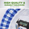 UMINEUX Rectangle Picnic Table Cover with Bench Covers, Fitted Vinyl Tablecloth for 6 FT Tables, Waterproof, Flannel Backing, Elastic Edge (30 x 72 Inch, Blue Plaid)