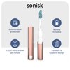 Sonisk Pulse | Battery Powered Electric Toothbrush | Sonic Technology | 1x Battery, 2X Brush Heads, 1x Travel Case Included | 31,000 Strokes Per Minute | Portable Size | Rose Gold