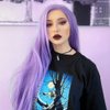 Kalisa Long Silky Straight Purple Wig Synthetic Lavender Purple Lace Frontal Wig Hair-Replacement Wigs Heat Resistant Fiber Glueless Wig for Women