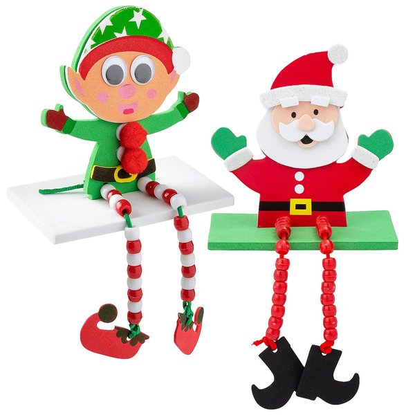 Christmas Character Beaded Dangle-Leg Craft Kit Assortment - Makes 24