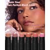 Cream Blush Stick for Cheeks-2Pcs Multi-Use Sandwich Makeup Blush Stick for Eyes Lips Face,Longlasting Tinted Solid Moisturizer Matte Blush, Natural Glow Blendable Smooth Blusher with Brush-02+04