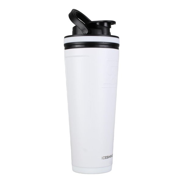 Ice Shaker 36Oz Stainless Steel Protein Shaker Bottle, Leak-Proof Gym Water Bottle, Keeps Drinks Ice-Cold for 40+ Hours, White, As Seen on Shark Tank