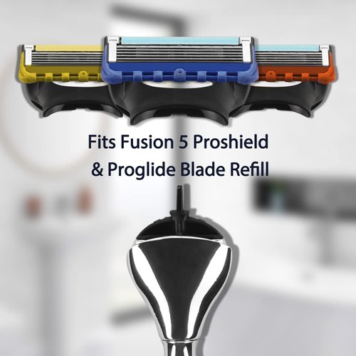 Linkidea Razor Handle, Men's Shaving Razor Replacement Handle, Shaver Handle Compatible with Fusion 5 Proshield & Proglide Blade Refill