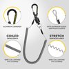 SF Strongest Magnetic Release Holder Keychain Fly Fishing Net Retractor Magnet Clip with Coiled Lanyard Carabiner - Black
