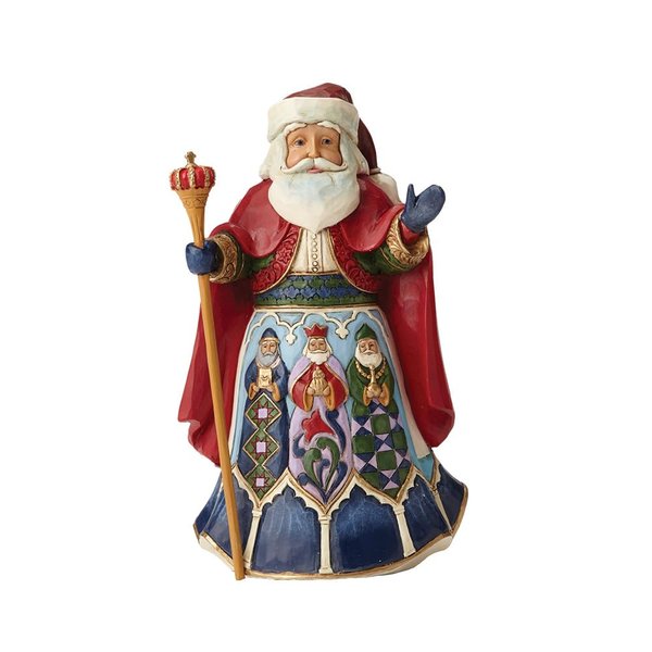 Enesco Jim Shore Heartwood Creek 7 inch Santa Stone Spanish Resin Figurine, Multicolor