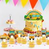 25pcs School Bus Birthday Party Supplies, School Bus Cupcake Toppers Decoration, Back to School Happy Birthday Cupcake Toppers Decorations, Boys and Girls Kindergarten Decorations (School Bus)