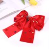 4th of July Accessories Hair Bows for Women Silky Satin Red Hair Bows American Flag Star Bows Patriotic Hair Ribbon Bow Clips USA Fourth Of July Hair Accessories Outfits Gifts Party Favors (Red)