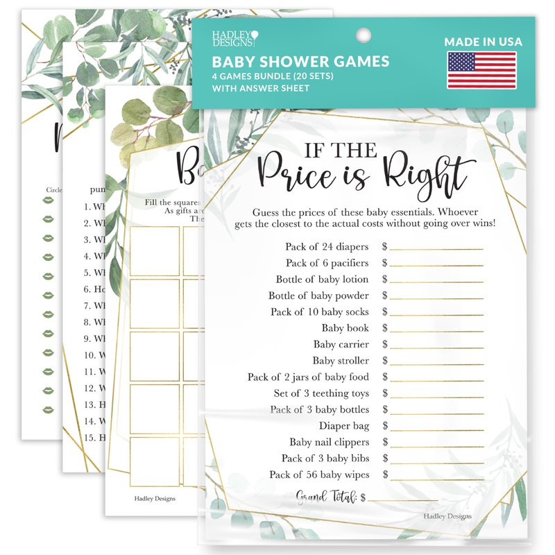 75 Pcs Baby Shower Games Kit - Gender Neutral Party Games With Bingo, Prediction Cards & Advice Cards